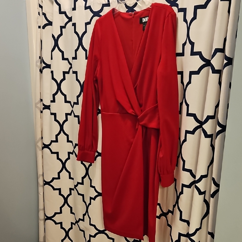 Elegant Red Wrap Dress